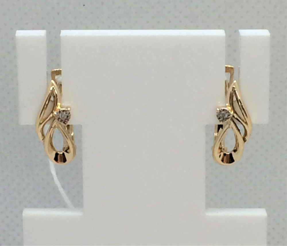 (срб-6) (Серьги) (Au 585)